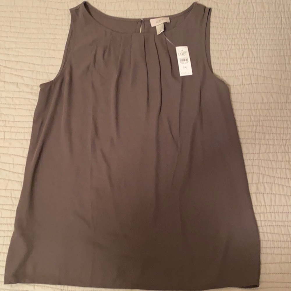 Grey sleeveless blouse